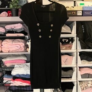 Bizz Girl Black Short Sleeve Top/Military Style Front